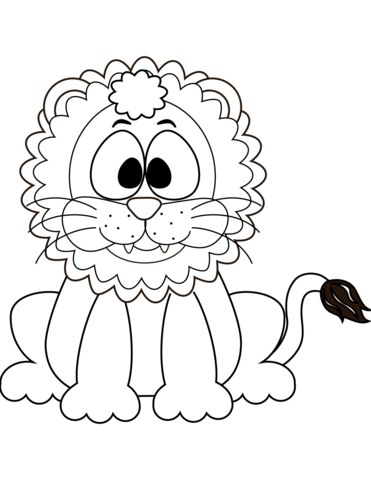 Smiling Lion Coloring Page